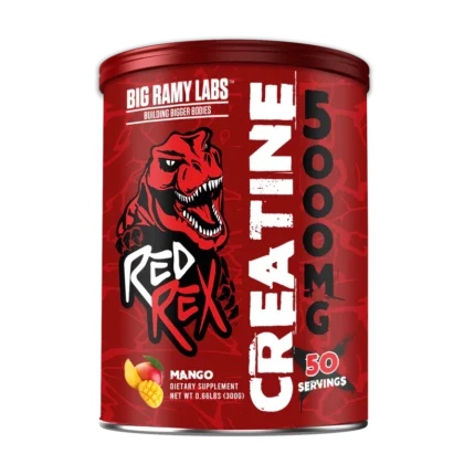 Big Ramy Red Rex Creatine supplement for boosting strength and muscle performance, available in Pakistan at Hustlers Nutrition with free delivery nationwide