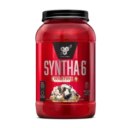 BSN Syntha-6 2lbs protein powder tub front view”